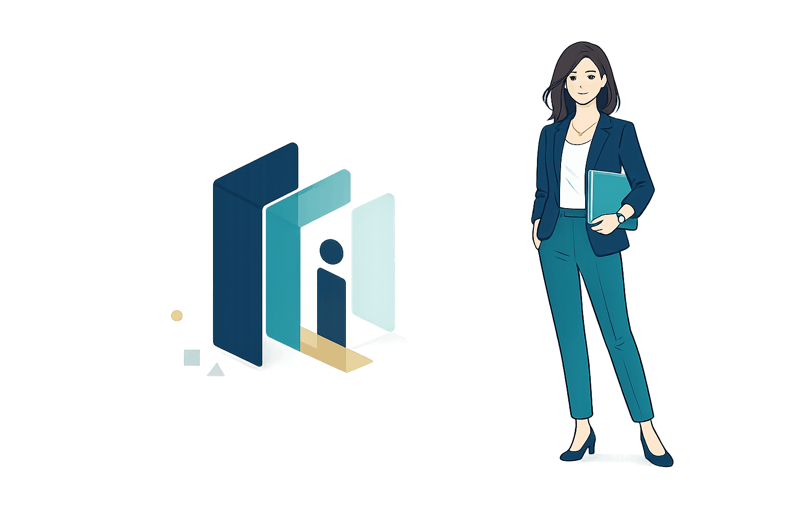 Illustration representing a leader preparing for a development conversation grounded in a full profile